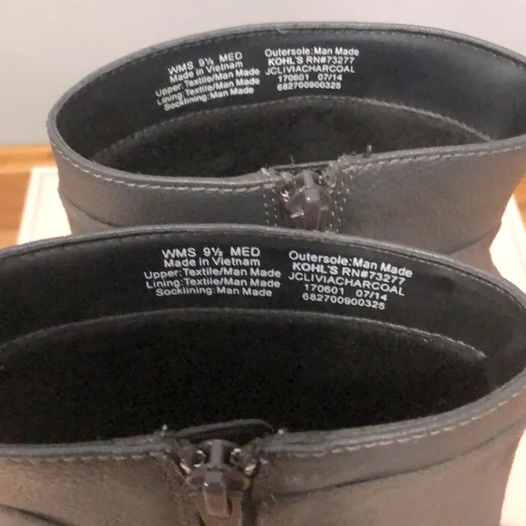 Gray Suede heeled boots with gold accents Women’s size 9 1/2 - Picture 5 of 5